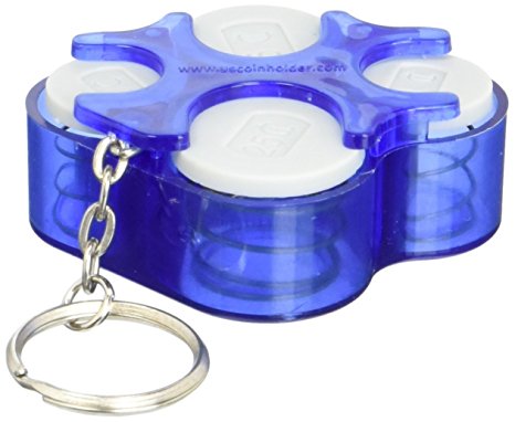 Key Chain Coin Holder Organizer Assorted Colors (Blue)