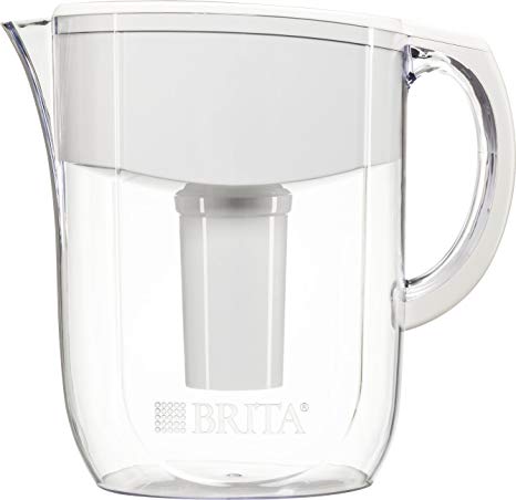 Brita 10 Cup Everyday BPA Free Water Pitcher with 1 Filter, White Plus Brita Advanced Replacement Water Filter for Pitchers, 3 Count Bundle