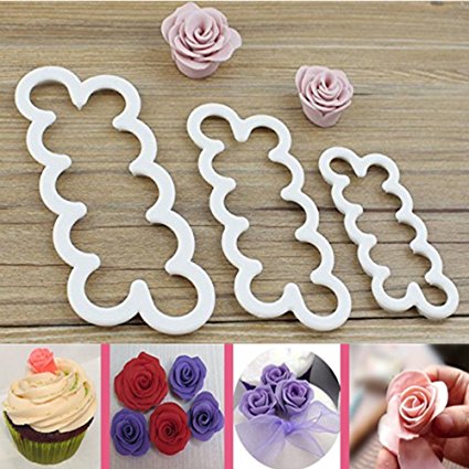 Cake Decorating Gumpaste Flowers The Easiest Rose Ever Cutter Cookie Cutters, Set of 3