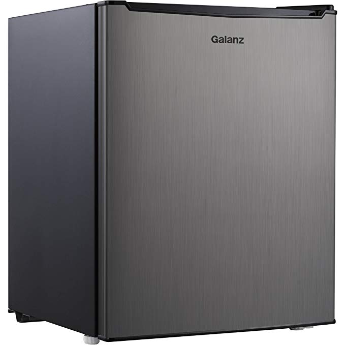 Galanz - 2.7 Cubic Feet Compact Dorm Refrigerator, Stainless Steel LooK