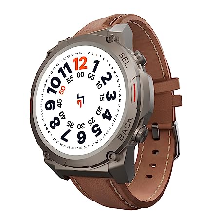 CrossBeats Armour 1.43" Super AMOLED Swimproof Always ON Bluetooth Calling Rugged Outdoor Military Standard Certified, 125  Sports Modes, 15 Day Battery Life Smartwatch for Men (Brown)