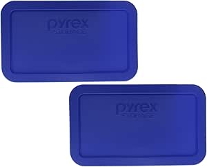 Pyrex 7214-PC 4.8 Cup Cadet Blue Lids- 2 Pack Made in the USA