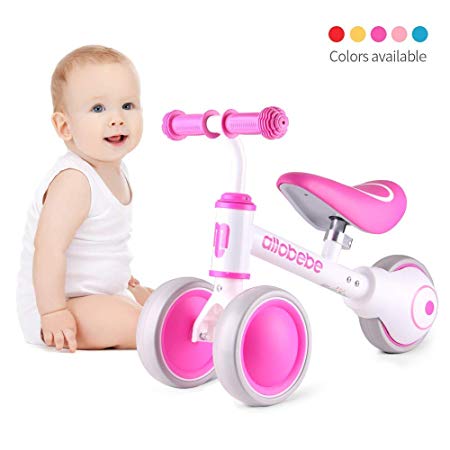 allobebe Baby Balance Bike, Cute Toddler Bikes Bicycle for 10-36 Months Gifts for 1 Year Old Boys and Girls Bikes to Train Baby from Standing to Walking Adjustable Seat with Silent & Soft 3 Wheels