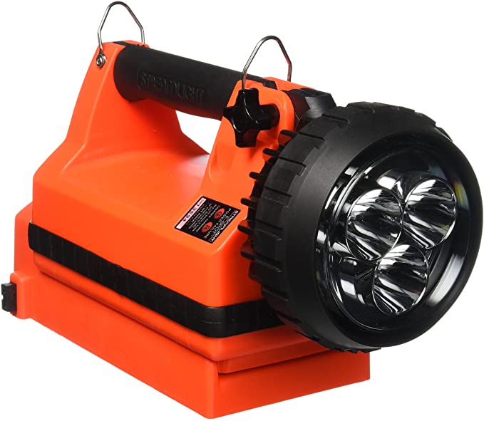 Streamlight 45857 E-Spot Litebox Lantern Power Failure System with 120V AC/12V DC Charge Cords, Shoulder Strap and Mounting Rack, Orange - 540 Lumens
