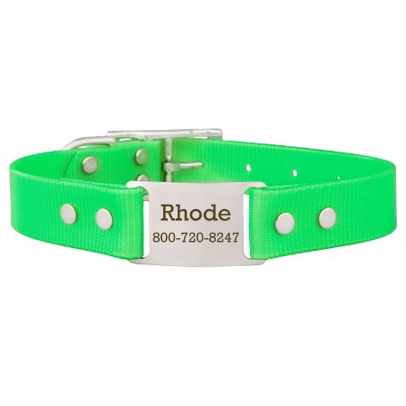 Fluorescent BioThane ScruffTag Personalized Dog Collar - Waterproof and Smell Resistant - Comes in Orange, Yellow and Green