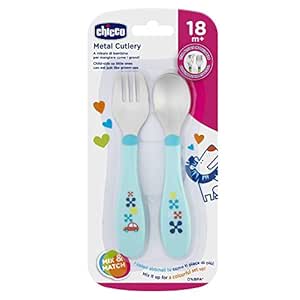 Chicco Metal Cutlery Boy Neutral, Blue/Green