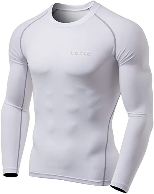 Tesla Men's Long Sleeve Baselayer Cool Dry Compression Top MUD11 Cool Mesh MUD71