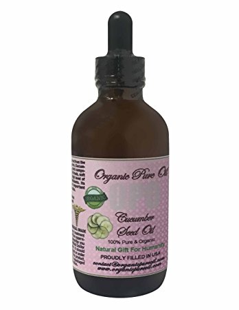 Cucumber Seed Oil 4 oz Organic 100% Pure Natural Cucumber Oil Cold Pressed Unrefined Hair Split Ends Skin Dry Skin Purifying Effect Premium Pharmaceutical Top Grade A By Organic Pure Oil