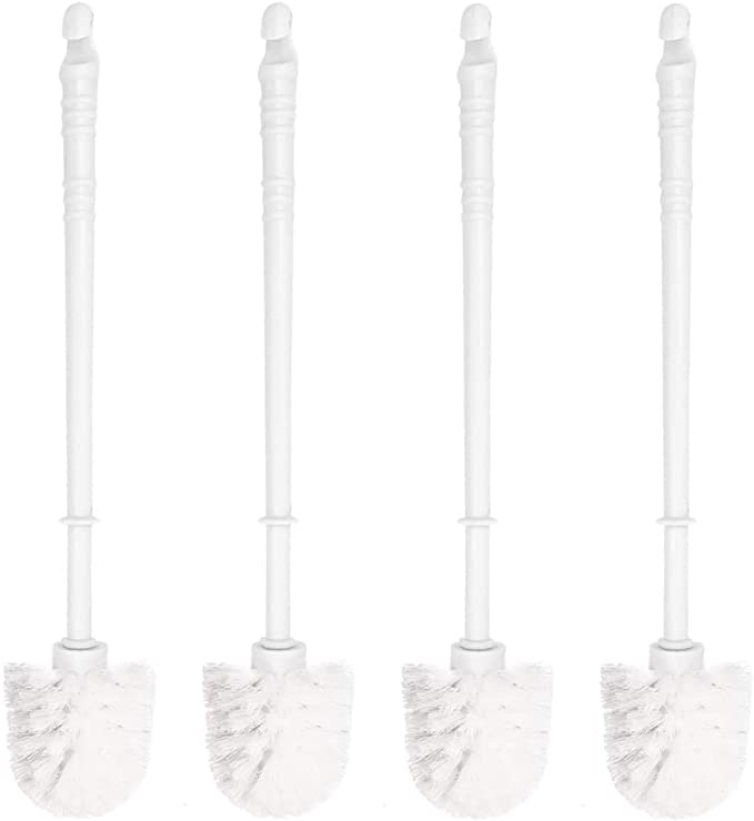 Ulable1 Toilet Brushes And Holders Toilet Brush White with Soft Bristle (4 x Toilet Brush)