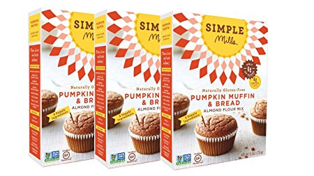 Simple Mills Naturally Gluten-Free Almond Flour Mix, Pumpkin Muffin & Bread, 3 Count