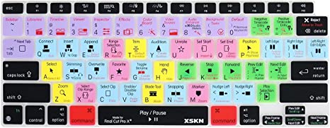 XSKN Final Cut Pro Shortcuts FCP Hotkeys Keyboard Cover Skin for 2021 2020 Release M1 MacBook Air 13 inch with Touch ID Keyboard Accessories MacBook Air with Touch ID A2337 M1 A2179 US Layout