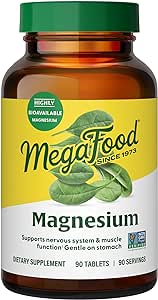 MegaFood - Magnesium Relaxation and Healthy Heart & Nervous System - Non-GMO, Organic & Gluten-Free - 90 Servings