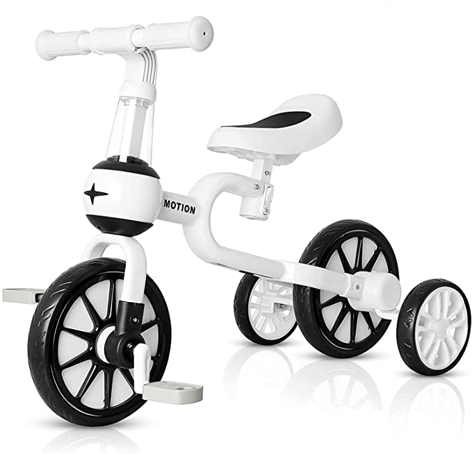 VOKUL 3 in 1 Kids Tricycles for 1-3 Years Kids | Kids Trike 3 Wheel Toddler Bike Boys Girls Trikes for Toddler Bike Tricycles Baby Trike (Black/White)
