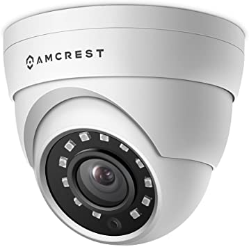 Amcrest UltraHD 4MP HD-Analog Dome Outdoor Security Camera, 4MP 2688x1520, 65ft Night Vision, IP67 Weatherproof Metal Housing, 2.8mm Lens, 99.7° Viewing Angle, 4MP @15fps, White (AMC4MDM28-W)