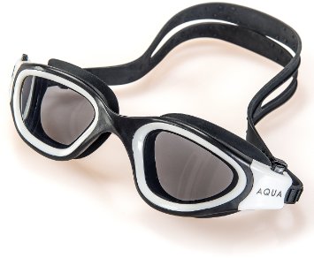 AQTIVAQUA Premium Swimming Goggles for Men and Women 9679 Optical Grade Polycarbonate Lenses - Anti Fog - UV Protection - Undistorted Optics - Wide View - Impact Resistant 9679 One-Click Easy Strap Adjustment System 9679 Premium Case and Microfiber Carry Bag for Swim Goggles
