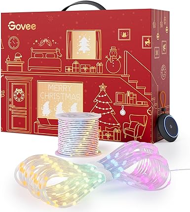 Govee Christmas Lights Set, Includes Curtain Lights, Christmas String Lights and Light Show Box, Christmas Decorations for Indoors and Outdoors, Christmas Light Show Kit, Preset Holiday Scene Modes