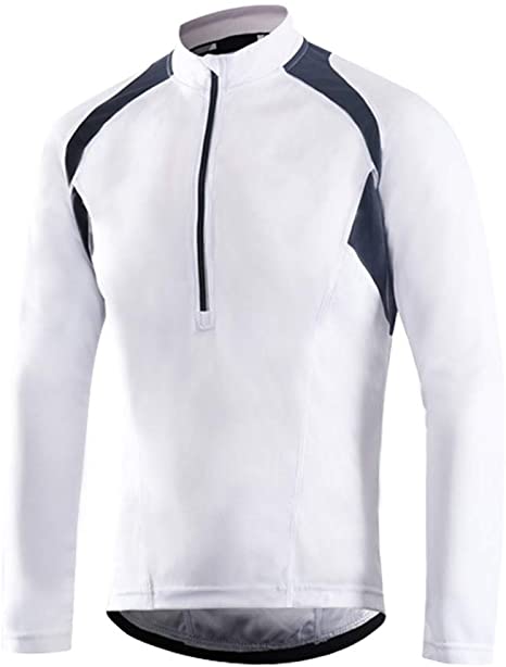 Dooy Men's Cycling Bike Jersey Short/Long Sleeves Biking Running Shirts 3 1 Pockets, Breathable Quick Dry MTB Shirt