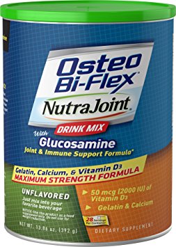 Osteo Bi-Flex NutraJoint Plus Glucosamine Drink Mix, Maximum Strength Formula, Unflavored, 13.86 Ounces