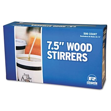 Royal 7.5" Wood Coffee Beverage Stirrers, Package of 500