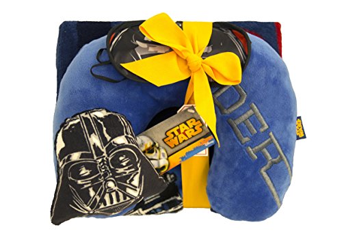 Star Wars 3 Piece Darth Vader Gift Set (Throw Blanket, Neck Pillow, Eye Mask)