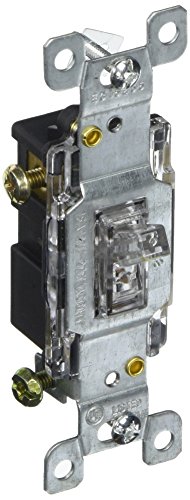 Morris 82046 Back Lit Toggle Switch, 3 Way, 3 Poles, 15 Amp Current, 120V/277V, Clear