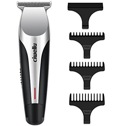 Beard Trimmer Rechargeable Close Cut Hair Clippers Cordless Body Grooming Kit for Men Kids Baby With 3 Adjustment Combs and 2 Modes USB Port Charging by ciwellu，Silver