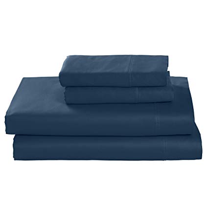 Rivet Cotton Tencel Sheet Set, Soft and Breathable, Full, Deep Sea