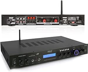 Pyle - 5 Channel Rack Mount Bluetooth Receiver, Home Theater Amp, Speaker Amplifier, Bluetooth Wireless Streaming, MP3/USB/SD/AUX/FM Radio, 200 Watt, w/Digital ID3 LCD Display from - PDA7BU.5