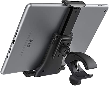 MoKo Bike Tablet Mount Holder, Universal Bicycle Car Handlebar Mount for 4-11" Phones Tablets Mount for Indoor Cycling Gym Treadmill Spin Bike, Fits with iPhone, iPad Pro, Air 4, Mini 5, Tab S6, Black