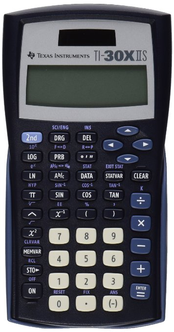Texas Instruments TI-30X IIS 2-Line Scientific Calculator Black with Blue Accents