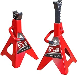 Jack Boss Car Jack Stands 6 Ton(13,200 Lbs) Capacity, Heavy Duty Adjustable Car Lifting Stand, Fits for Cars Automotive Sedans, Red, 2 Pack