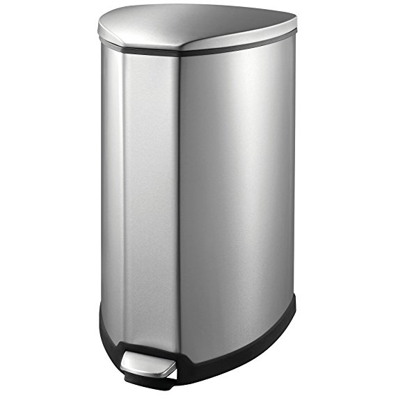 EKO 92090-1 Grace 1.25 Gallon Stainless Steel Step Trash Can with Lid