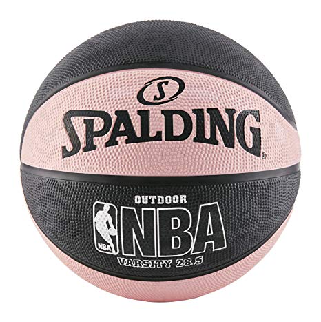 Spalding NBA Varsity Outdoor Rubber Basketball - Black/Pink - Intermediate Size 6 (28.5")