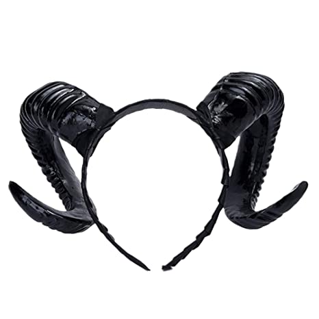Large Horn Headband Black Devil Horn Hair Hoop Cosplay Ox Horn Hair Accessories for Party Halloween