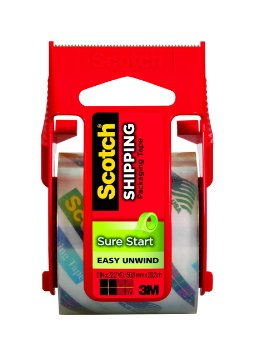 Scotch Sure Start Shipping Packaging Tape with Dispenser 2 Inches x 800 Inches 145