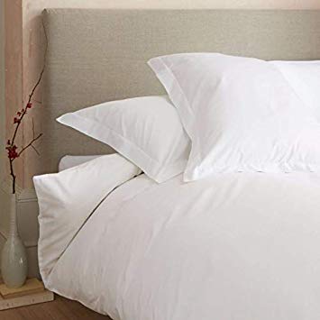 SOAK AND SLEEP Premium Polycotton Easycare 180TC Bed Linen - King Duvet Cover - White