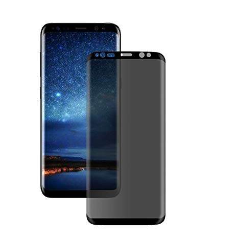 S8 Plus Screen Protector, Privacy Tempered Glass Anti-Spy [3D Curved][Case Friendly] [9H Hardness ] Screen Protector Glass Compatible with Samsung Galaxy S8 Plus (Black)