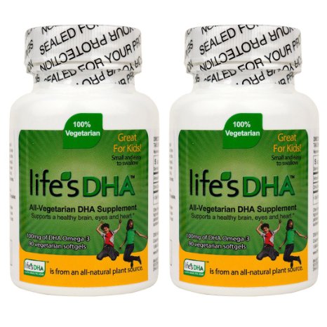 Martek Life's DHA 100mg All-Vegetarian DHA Supplement - 90 Softgels (2 Pack)