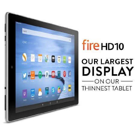 Fire HD 10 Tablet, 10.1" HD Display, Wi-Fi, 32 GB - Includes Special Offers, Silver Aluminum