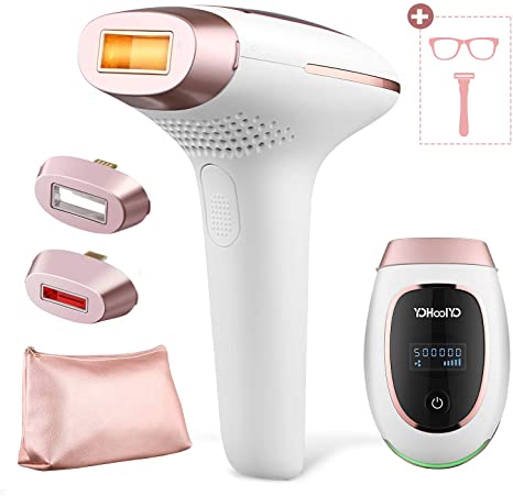 YOHOOLYO IPL Hair Removal System Laser Hair Remover 500000 Flashes Permanent Painless Hair Remover Device for Face Underarms Bikini and Body (L)
