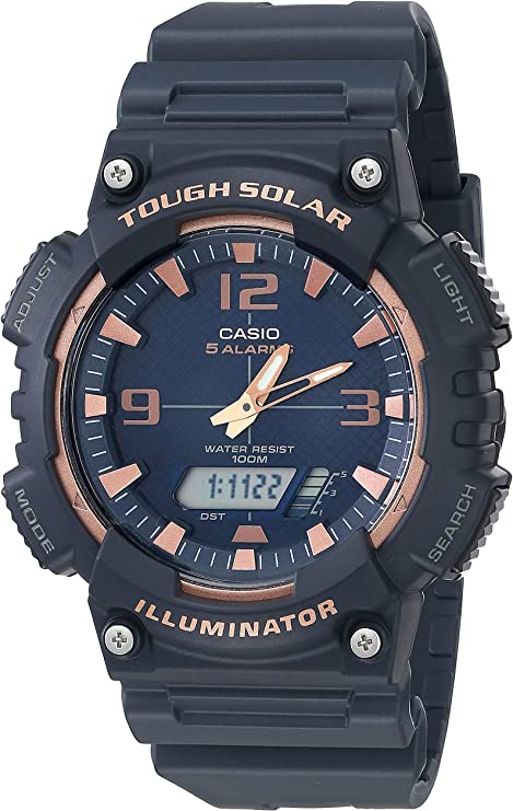 Casio Solar Powered Quartz Resin Strap, Black, 28.4 Casual Watch (Model: AQ-S810W-2A3VCF)