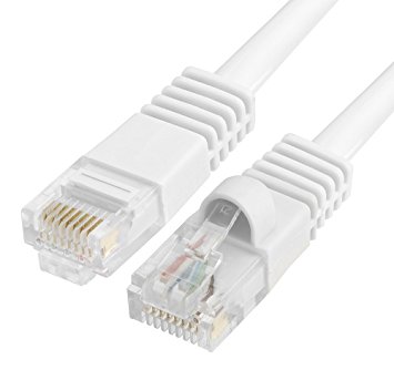 Cmple - RJ45 CAT5 CAT5E ETHERNET LAN NETWORK CABLE - 100 FT WHITE