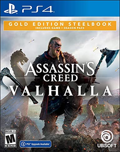 Assassin’s Creed Valhalla PlayStation 4 Gold Steelbook Edition with free upgrade to the digital PS5 version