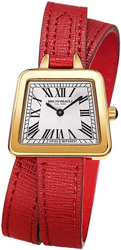 Bruno Magli Women's Emma Swiss Quartz Italian Leather Double Wrap Strap Watch