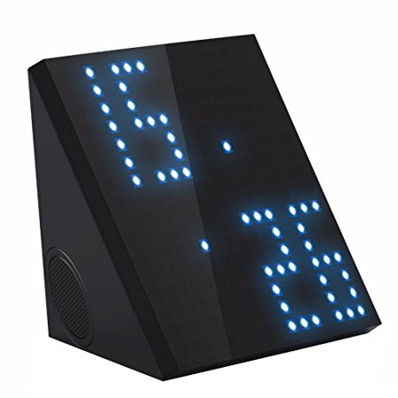 Smart LED Bluetooth Speaker Alarm Clock with APP Control and 256(16x16) LEDs Screen for Pixel Art Creation, Social Media Notification and Built-in Microphone for Hands Free Calling