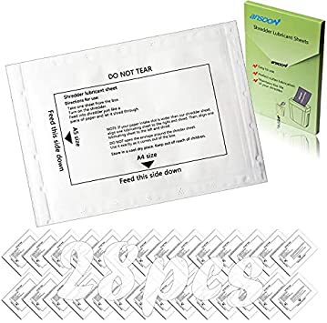 Ansoon Paper Shredder Lubricant Lubricating Sheets, Paper Shredder Sharpening & Cleaning Sheets (28-Pack)