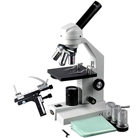 AmScope 40x-1000x Student Compound Microscope   Mechanical Stage