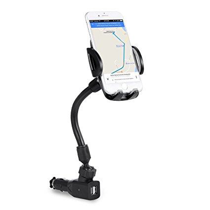 3-In-1 Cigarette Lighter Car Mount, Bestfy Car Mount Charger Phone Holder Cradle with Dual USB 2.1A Charger for iPhone X 8 8 Plus 7 7 Plus Samsung Galaxy Note S7 Edge and More Android Smartphones