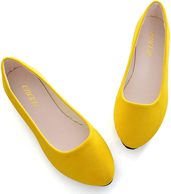VFDB Women's Floral Pointy Toe Slip On Ballets Flats,Comfort Walking Flat Loafer Dress Shoes