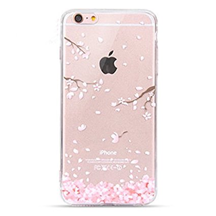 EVERMARKET(TM) iPhone 7 (4.7 Inch) Case, Sakura Blossom Floral PC Back with Clear TPU Edge Bumper Case for Apple iPhone 7 (4.7 Inch)